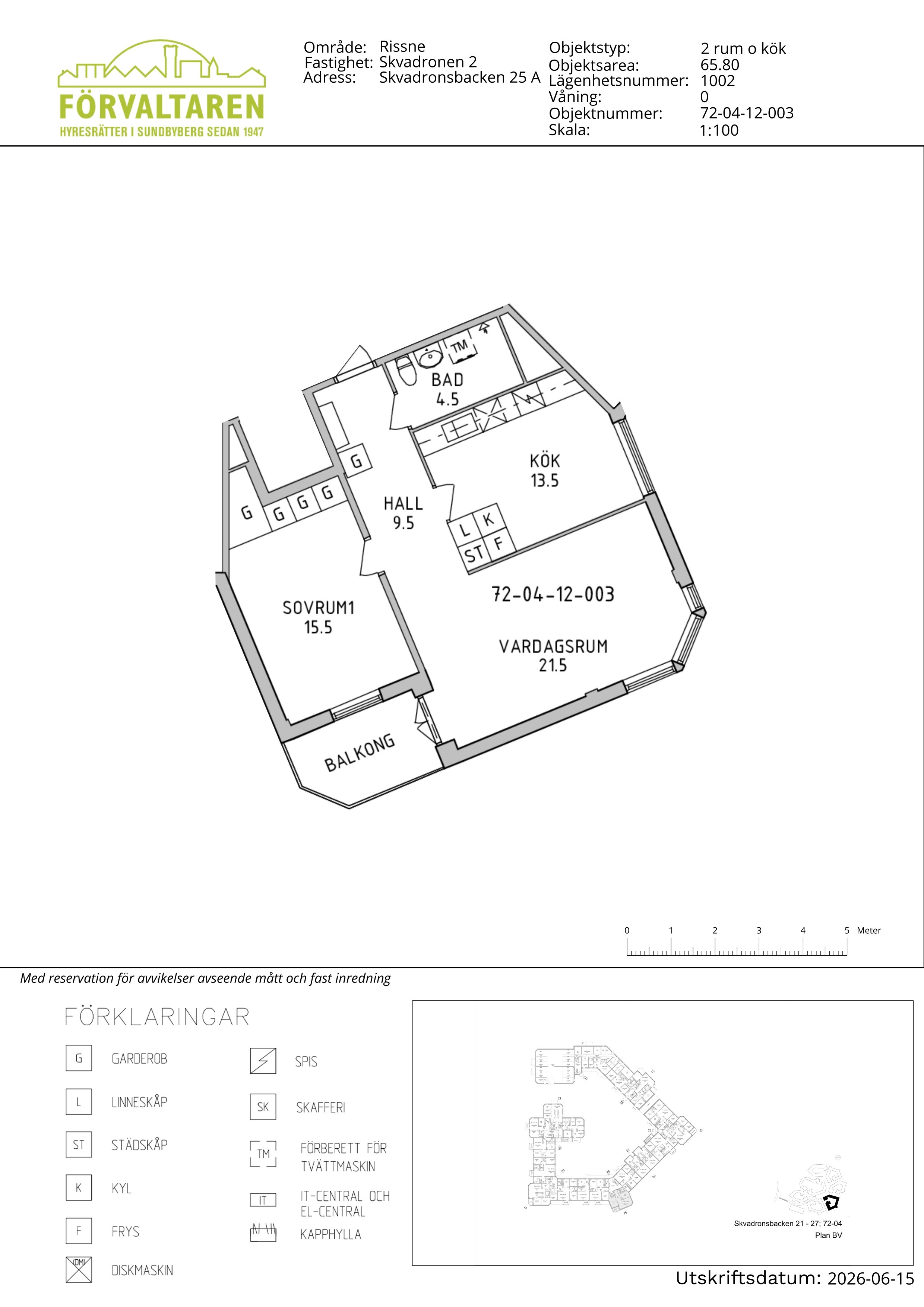 Planritning för objektet